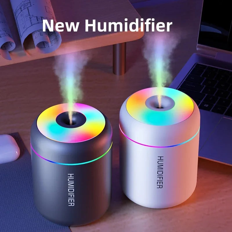 180ml Mini USB Air Humidifier & Aroma Diffuser – Essential Oil, LED Lights, for Car & Home