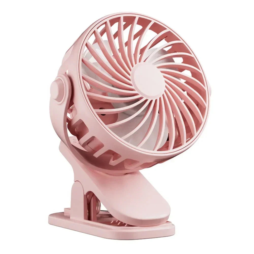 Portable Clip on Fan USB Desk Fan 3 Speeds Quiet Wind Rotate Personal Electric Fan Standing Fans For Office Student Deskto