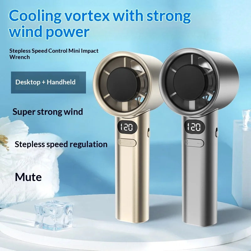 HOMEFISH Portable Handheld Fan – USB Rechargeable, High-Speed, Personal Cooling