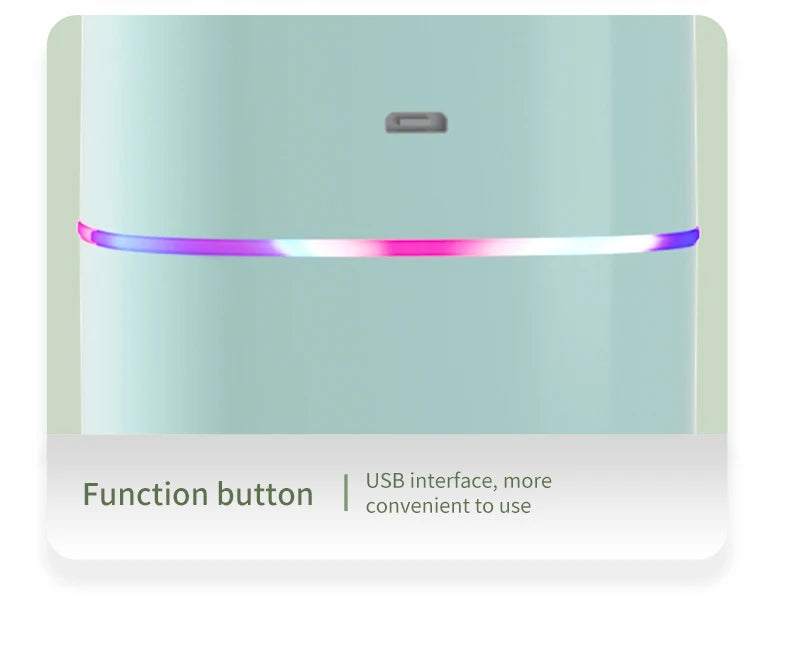 Creative Dual Nozzle Desktop Humidifier – USB, 7 Colour Ambient Light, Aromatherapy