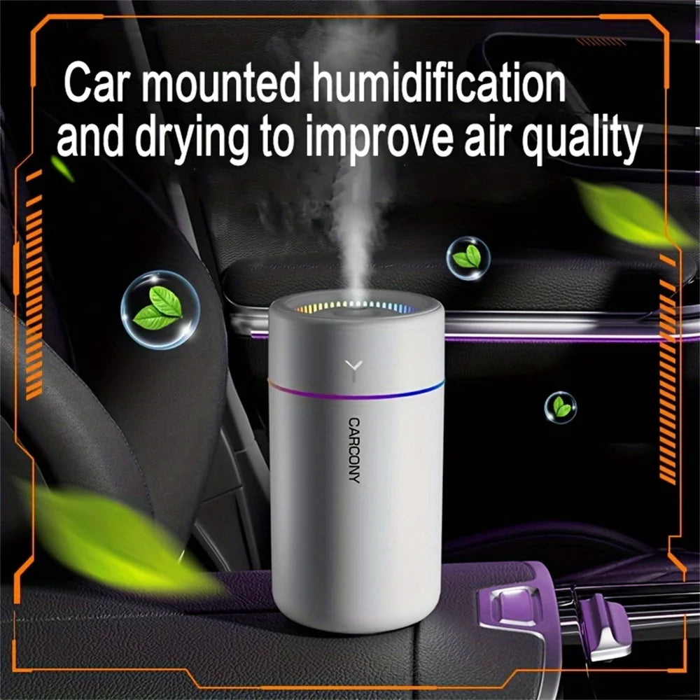 Car Humidifier with Colourful LED – Aromatherapy, Silent Ultrasonic, for Car & Bedroom