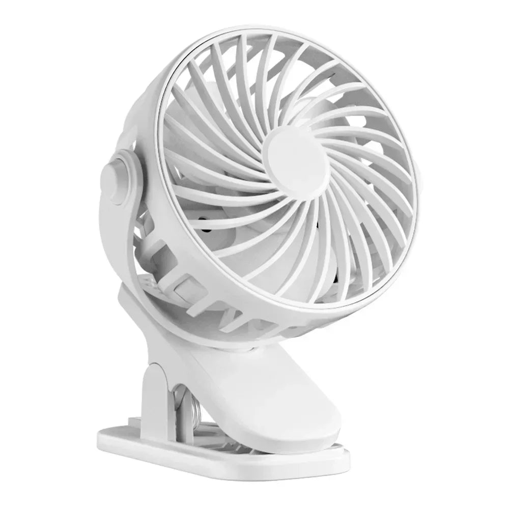 Portable Clip on Fan USB Desk Fan 3 Speeds Quiet Wind Rotate Personal Electric Fan Standing Fans For Office Student Deskto
