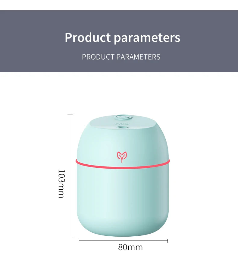 220ml USB Air Humidifier – Big Fog, Smart Desktop, Aromatherapy