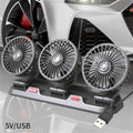 3-Head Car Fan – 360° Adjustable, USB/12V/24V, 2 Speeds