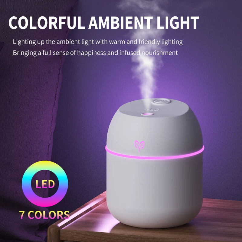 220ml USB Air Humidifier – Big Fog, Smart Desktop, Aromatherapy