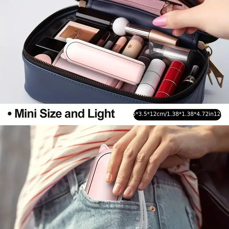 Foldable Handheld Mini Fan – USB Rechargeable, 3 Speeds, for Women, Travel & Outdoor