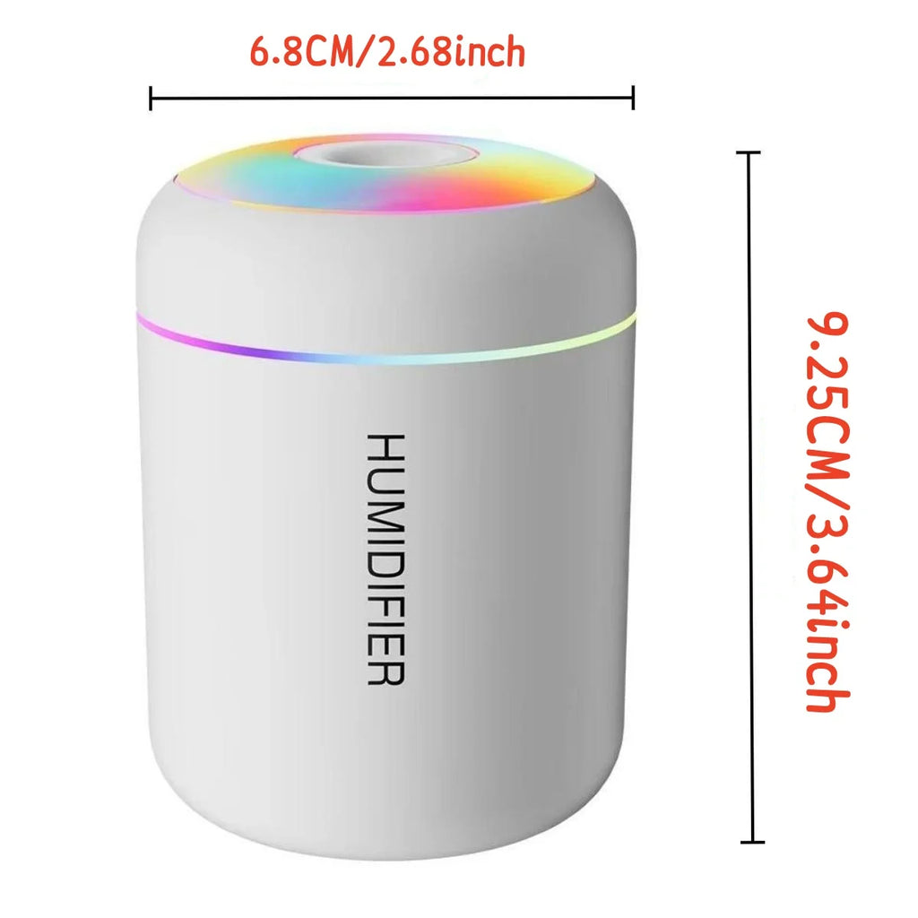180ml Mini USB Air Humidifier & Aroma Diffuser – Essential Oil, LED Lights, for Car & Home