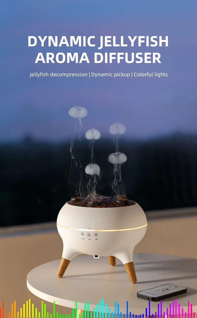 Dynamic Jellyfish Air Humidifier – 250ml, Remote Control, 7 LED Colours
