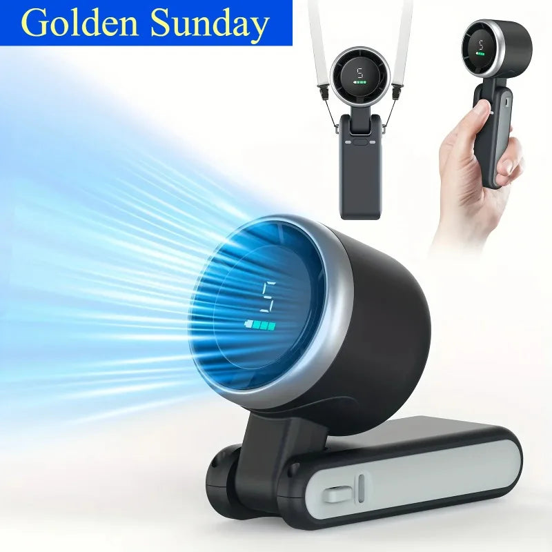 3-in-1 Rechargeable Travel Fan – 5 Speeds, 3600mAh Battery, USB Charging