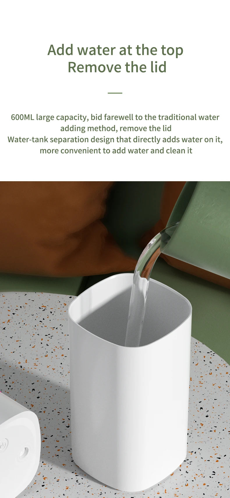 Creative Dual Nozzle Desktop Humidifier – USB, 7 Colour Ambient Light, Aromatherapy
