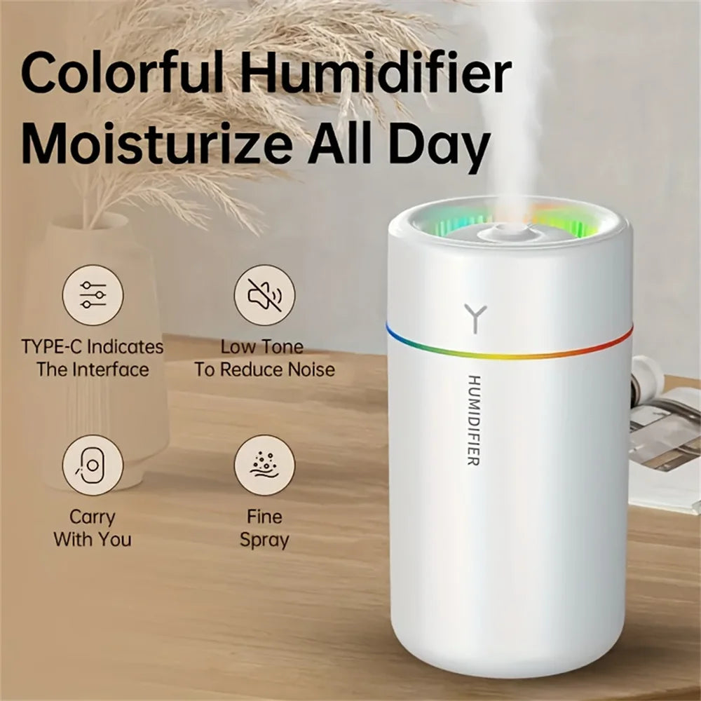 Car Humidifier with Colourful LED – Aromatherapy, Silent Ultrasonic, for Car & Bedroom