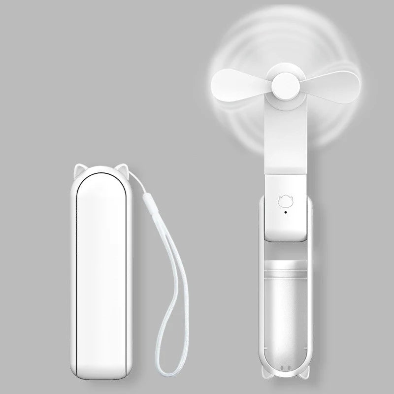 Foldable Handheld Mini Fan – USB Rechargeable, 3 Speeds, for Women, Travel & Outdoor
