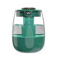 Green cool mist air humidifier with transparent reservoir and LED temperature display