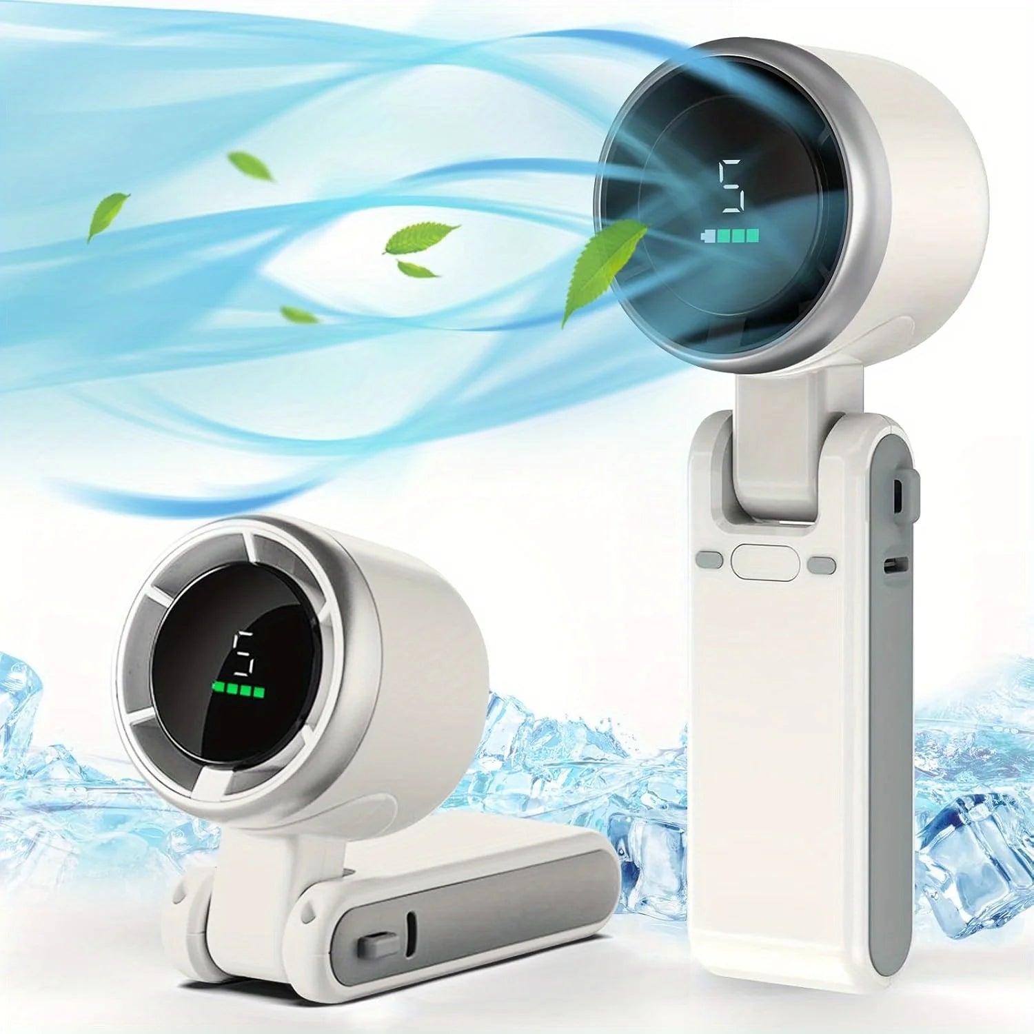 3-in-1 Rechargeable Travel Fan – 5 Speeds, 3600mAh Battery, USB Charging