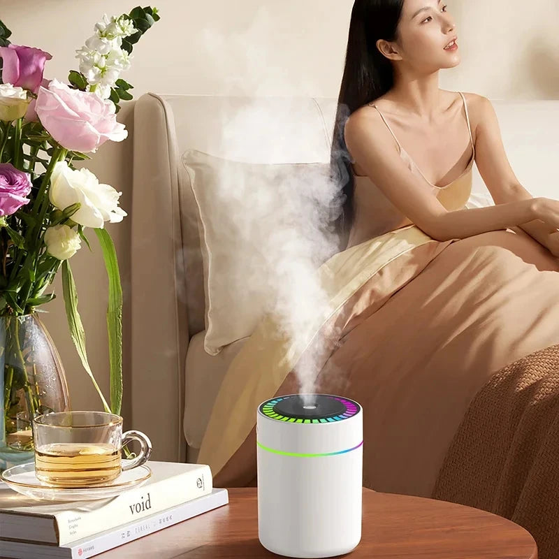 Mini USB Electric Air Humidifier & Aroma Diffuser – Essential Oil Purifier with LED Lights