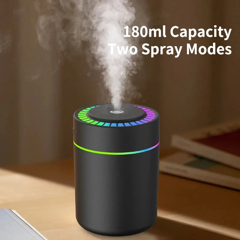 Mini USB Electric Air Humidifier & Aroma Diffuser – Essential Oil Purifier with LED Lights