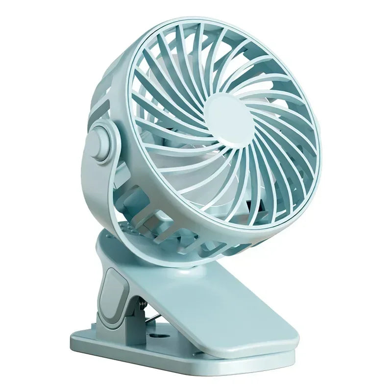 Portable Clip on Fan USB Desk Fan 3 Speeds Quiet Wind Rotate Personal Electric Fan Standing Fans For Office Student Deskto