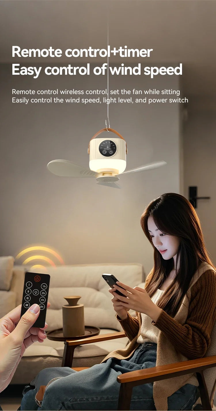 Portable Rechargeable Ceiling Fan