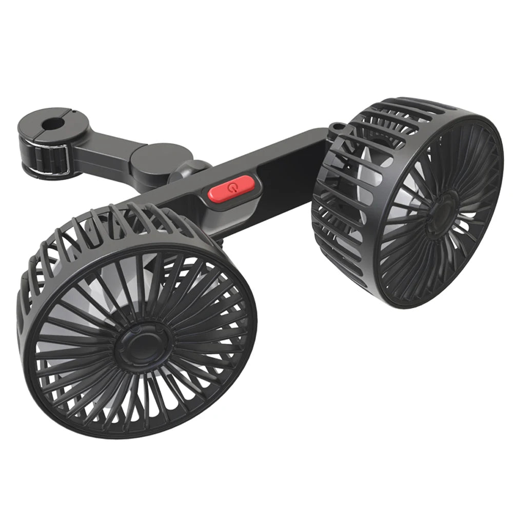 Car Seat Cooling Fan – 360° Dual Head USB