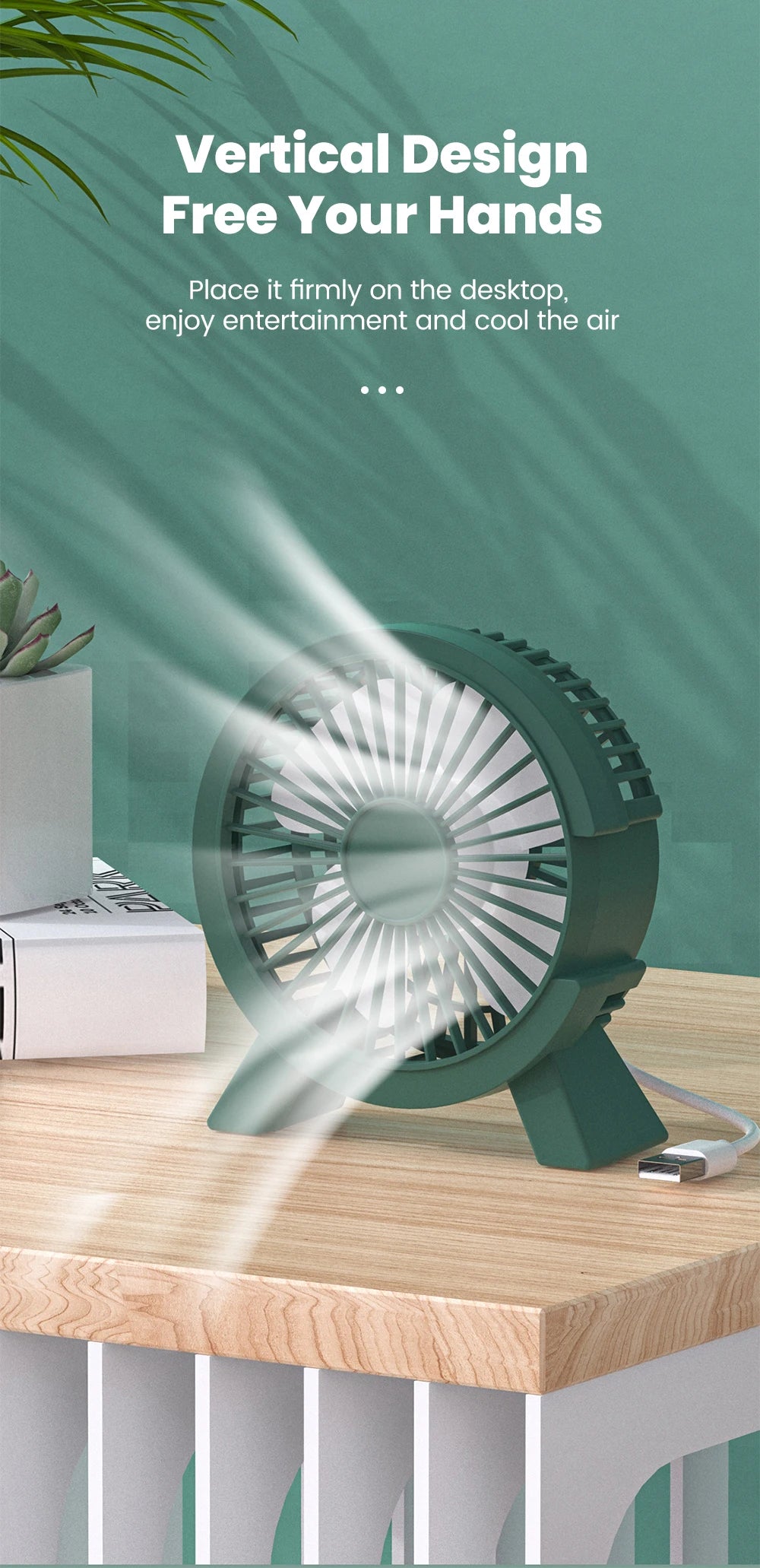 Mini USB Rechargeable Table Fan Portable USB Small Fan Fan For Student Dormitory Computer Summer Gadget Home Desk Office