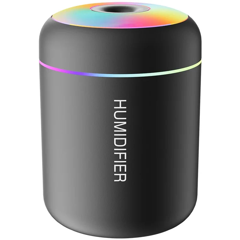 180ml Mini USB Air Humidifier & Aroma Diffuser – Essential Oil, LED Lights, for Car & Home