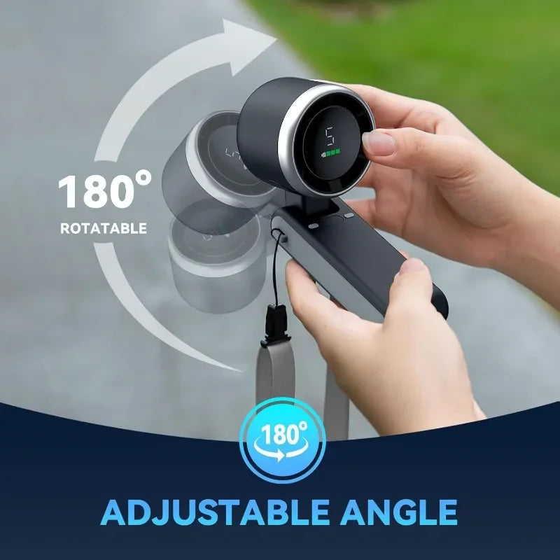 3-in-1 Rechargeable Travel Fan – 5 Speeds, 3600mAh Battery, USB Charging