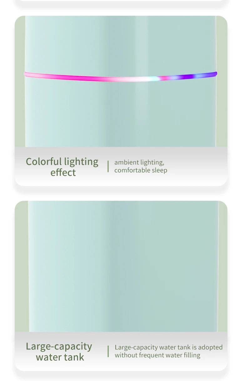 Creative Dual Nozzle Desktop Humidifier – USB, 7 Colour Ambient Light, Aromatherapy