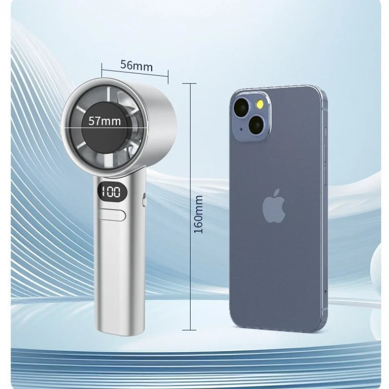 HOMEFISH Portable Handheld Fan – USB Rechargeable, High-Speed, Personal Cooling