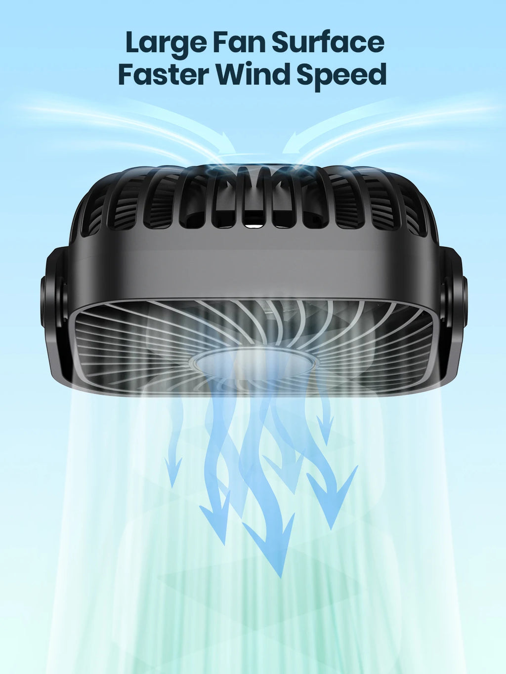 TOPK 4-Inch USB Mini Portable Fan – 3 Speeds, 360° Adjustable, for Camping & Home