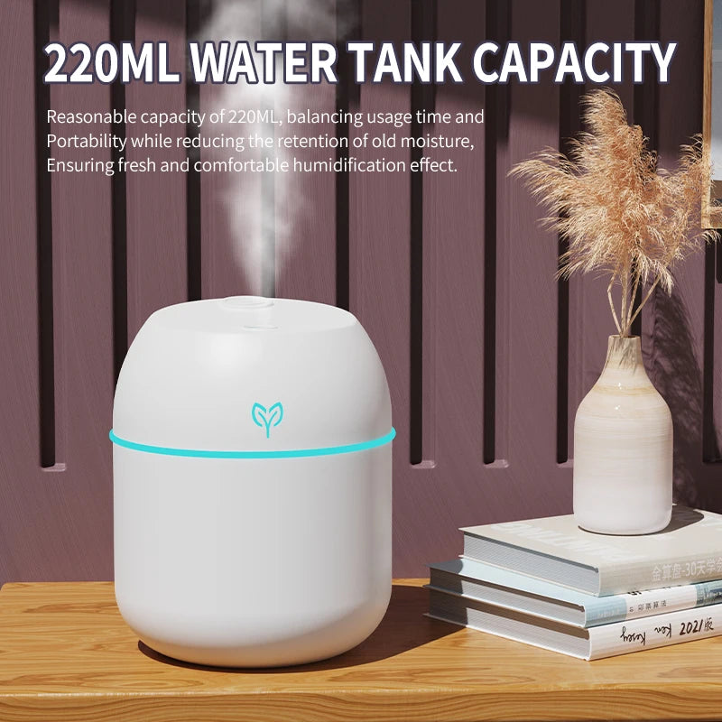 220ml USB Air Humidifier – Big Fog, Smart Desktop, Aromatherapy