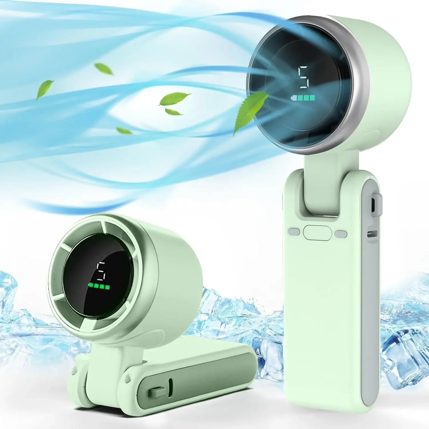 3-in-1 Rechargeable Travel Fan – 5 Speeds, 3600mAh Battery, USB Charging