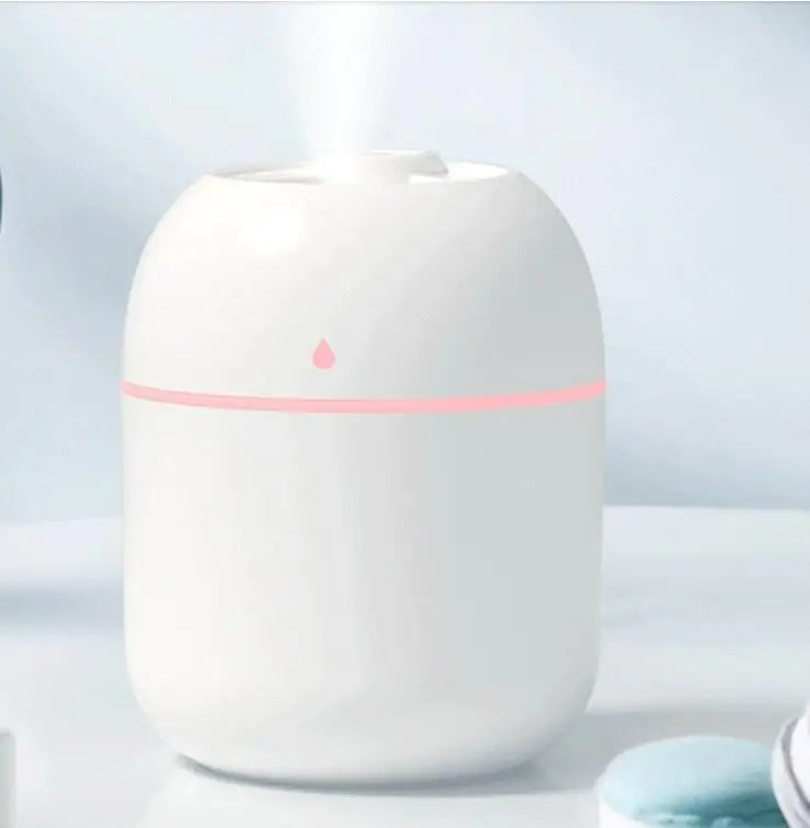 250ml USB Mini Air Humidifier & Aroma Diffuser – Ultrasonic, LED Colour Lamp, for Home & Car