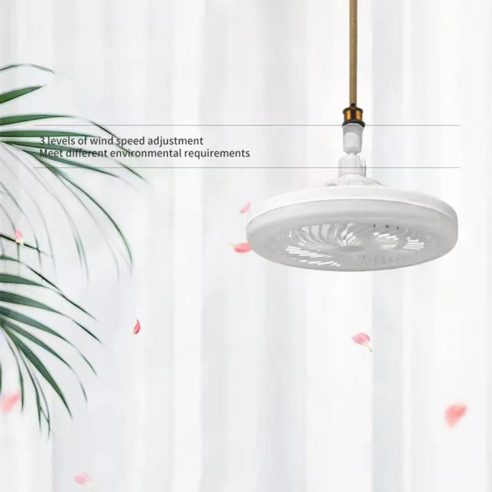 Rotatable 3in1 Ceiling Fan with Remote Control Lighting Lamp E27 Converter Base Lighting Base Bedroom Living Room Miflame