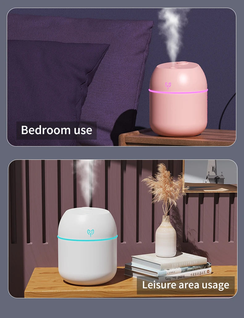 220ml USB Air Humidifier – Big Fog, Smart Desktop, Aromatherapy