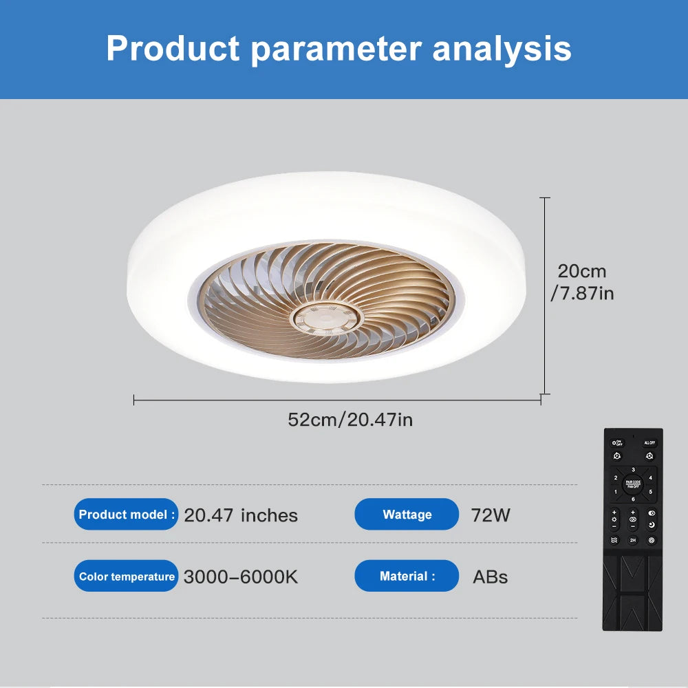 Smart Ceiling Fan with Lights & Remote