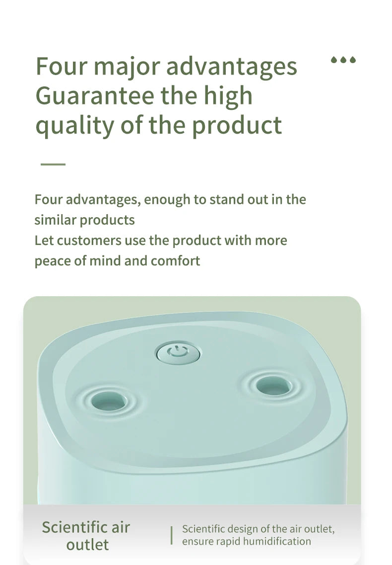 Creative Dual Nozzle Desktop Humidifier – USB, 7 Colour Ambient Light, Aromatherapy