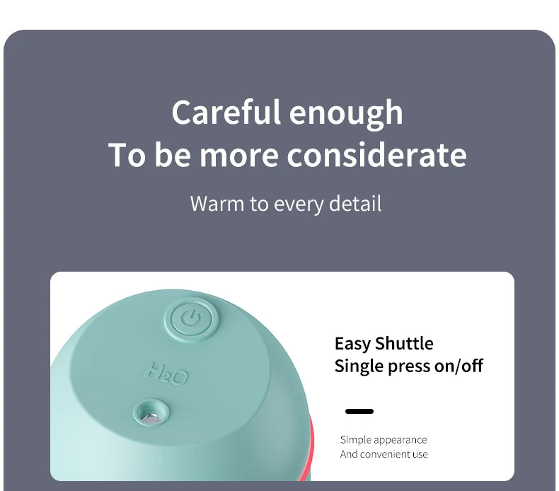 220ml USB Air Humidifier – Big Fog, Smart Desktop, Aromatherapy