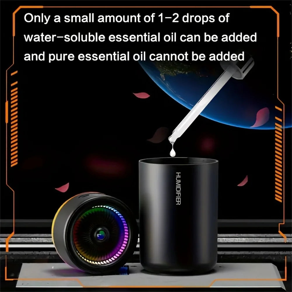 Car Humidifier with Colourful LED – Aromatherapy, Silent Ultrasonic, for Car & Bedroom